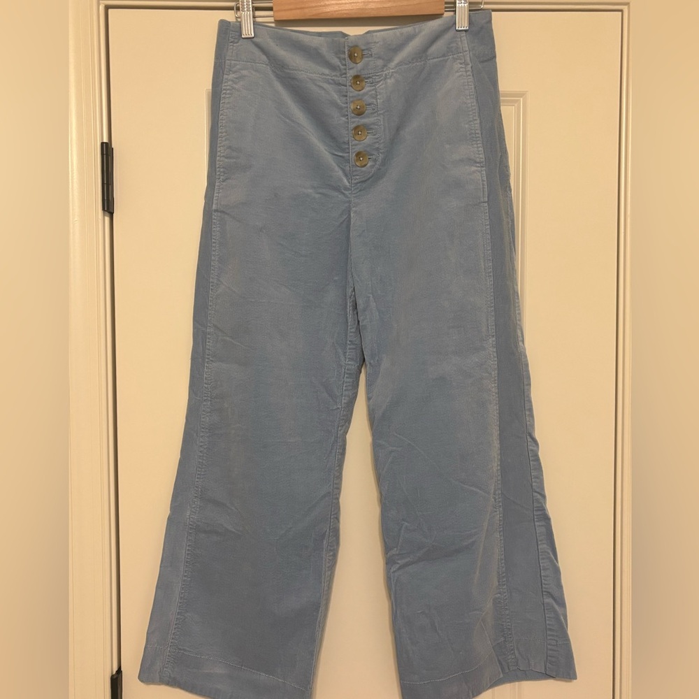 EUC - Baby Blue Corduroy Type Cropped Pants